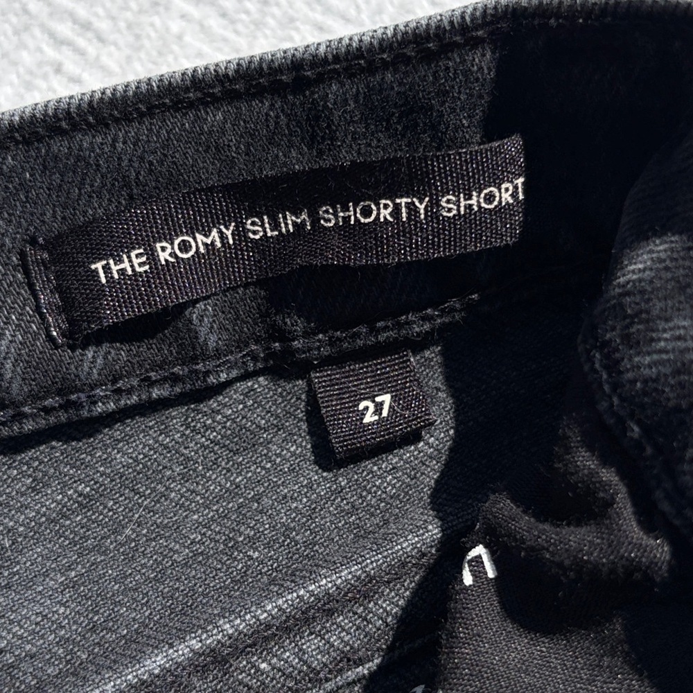 Denim Forum The Romy Slim Shorty Short.  Size 27.
Black denim cutoffs. - Picture 11 of 13